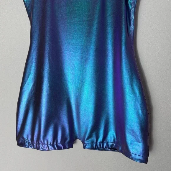 Akira metallic blue/purple shift futuristic romper size L - Picture 6 of 16